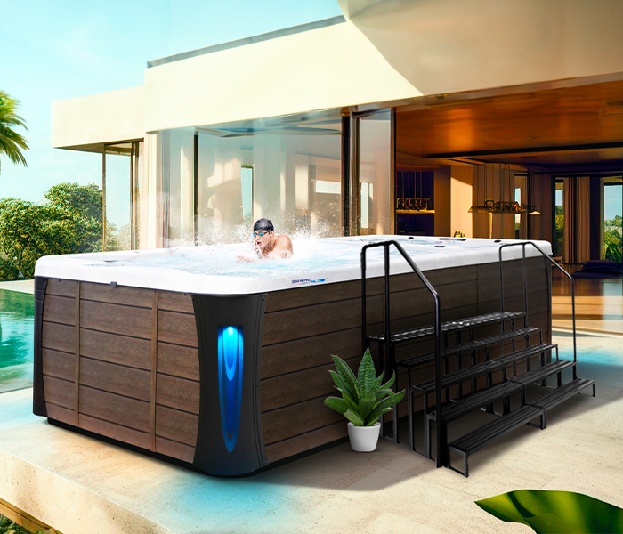 Calspas hot tub being used in a family setting - Montclair